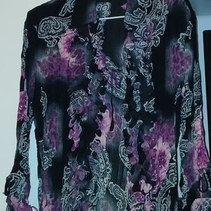 Purple and Black Paisley Blouse